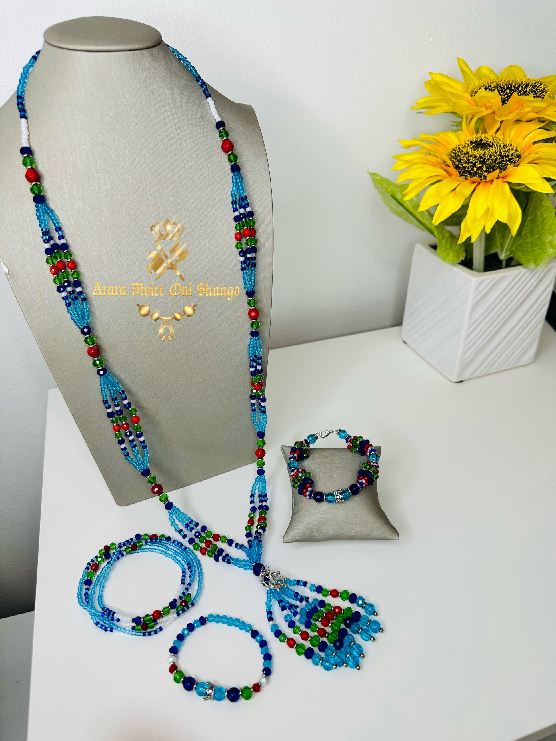 Juego de Gala de Yemaya Ibu Konla (Coral Original)