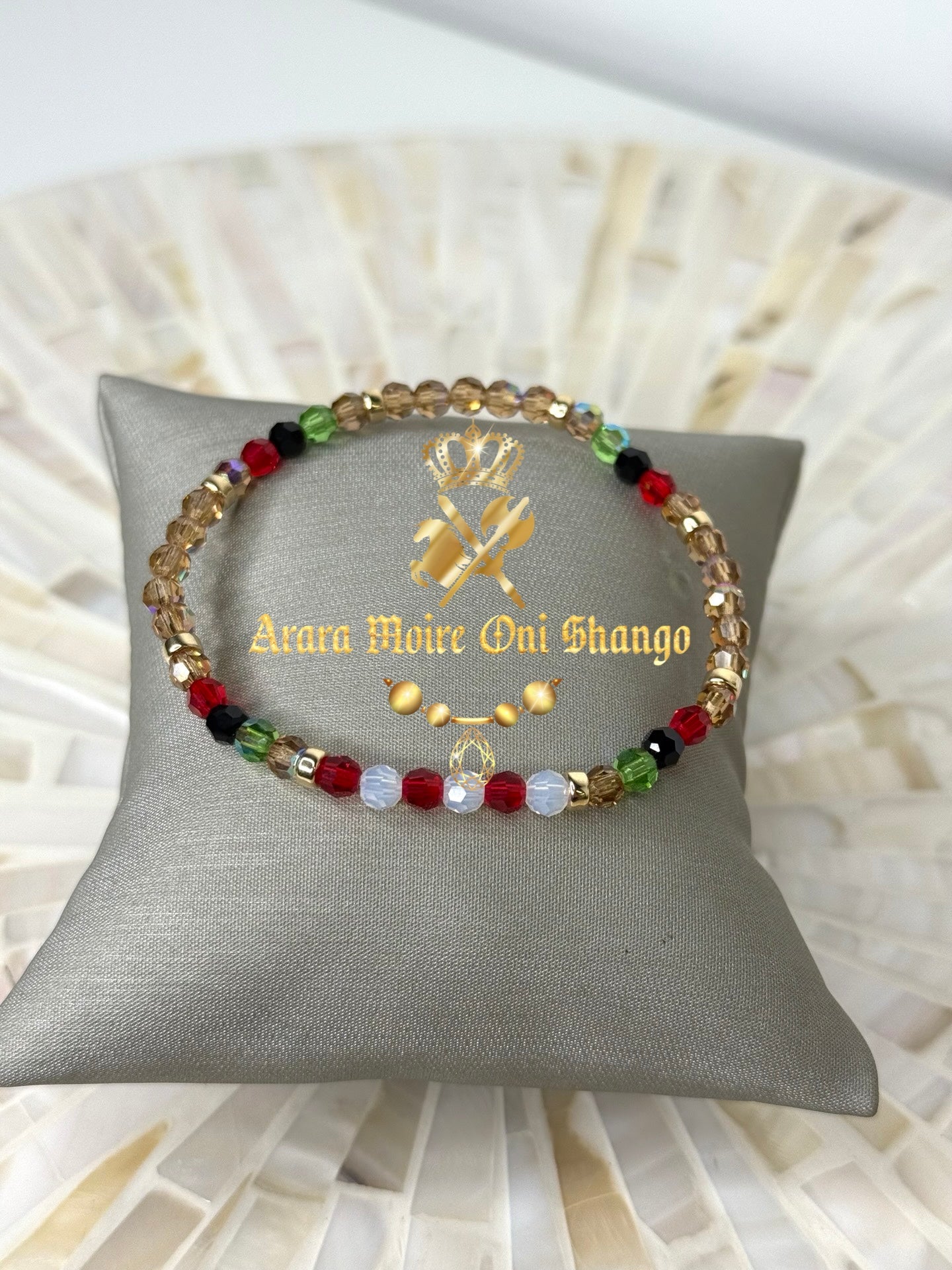 Idde de Oshun Ibu Kole con Shango (Gold Filled)