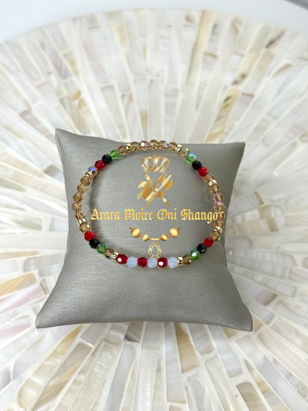 Idde de Oshun Ibu Kole con Shango (Gold Filled)