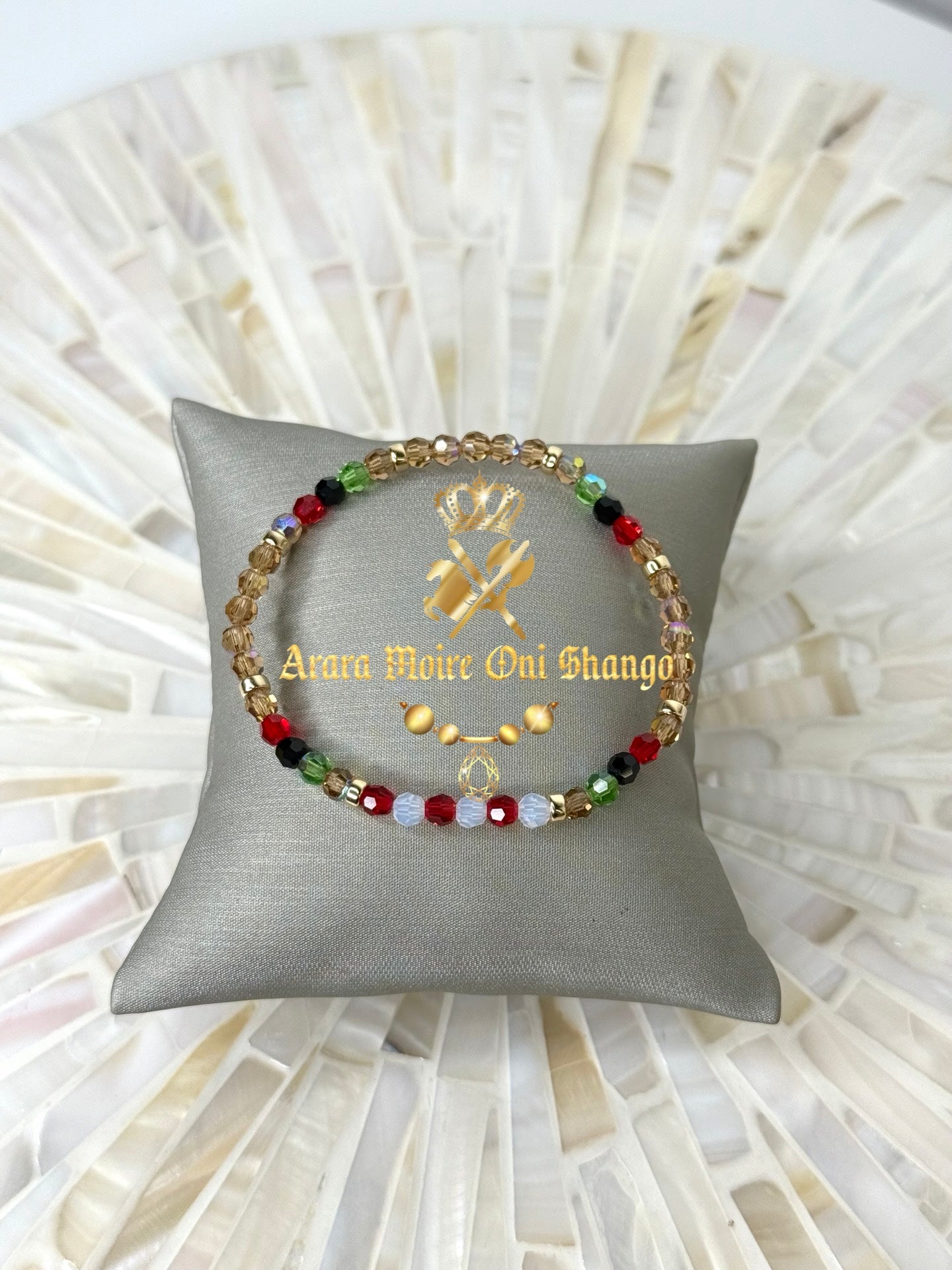 Idde de Oshun Ibu Kole con Shango (Gold Filled)