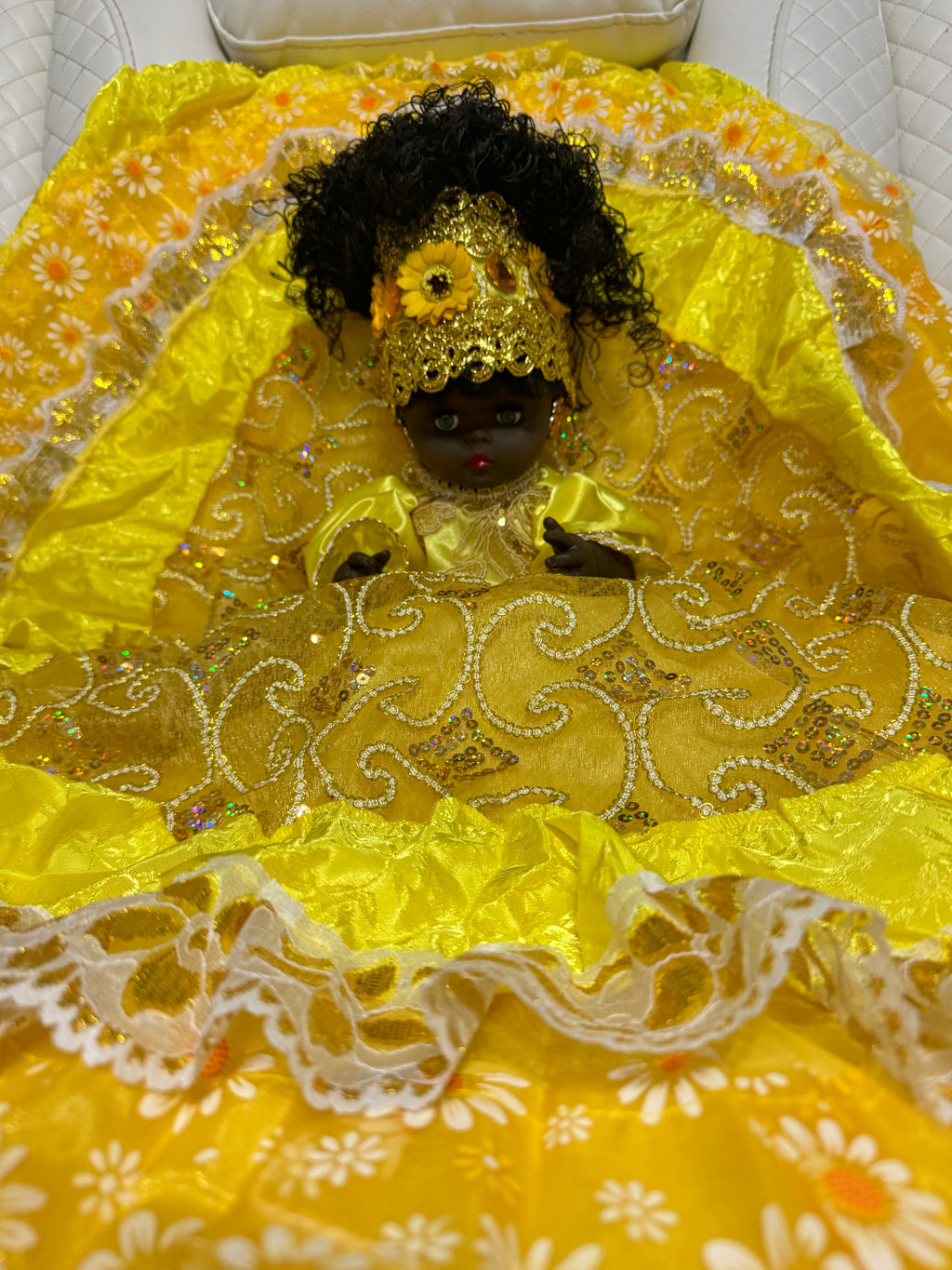Muñeca espiritual 15” pulgadas. Vestido 25” pulgadas de largo