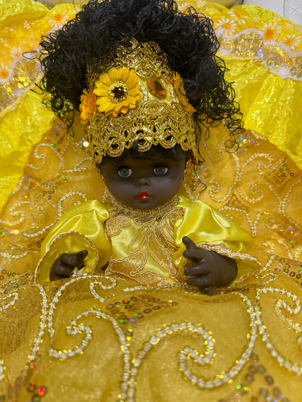 Muñeca espiritual 15” pulgadas. Vestido 25” pulgadas de largo