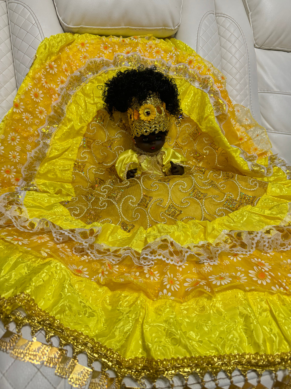 Muñeca espiritual 15” pulgadas. Vestido 25” pulgadas de largo